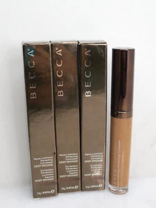 BECCA AQUA LUMINOUS PERFECTING CONCEALER DEEP BRONZE 0.18 OZ BOXED LOT OF 3 - Picture 1 of 4