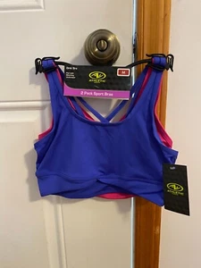 NEW GIRLS SIZE M ATHLETIC WORKS 2 PK CROSSOVER STRAPPYBACK  SPORTBRA BANDSIZE 32 - Picture 1 of 10