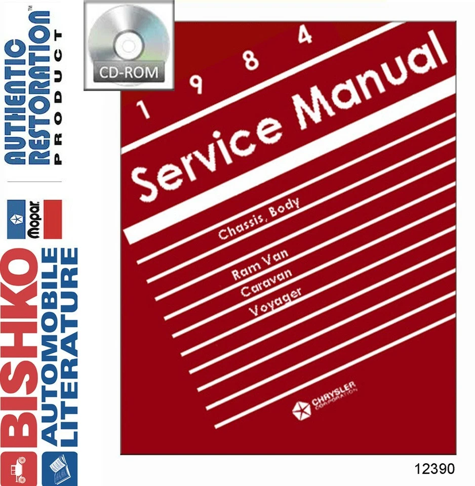 1984 Dodge Caravan Plymouth Voyager Factory Shop Service Repair Manual CD Foto 1 de 1