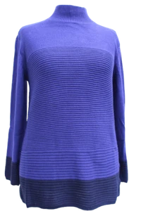 Sheego Damen Pullover Lila 40/42 Pulli Strick Shirt Strickpullover Stehkragen - Bild 1 von 8