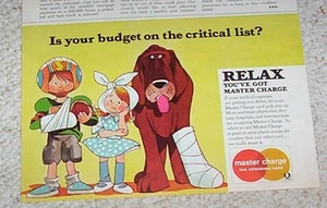 1974 vintage ad -Master Charge credit card- boy girl dog art Interbank PRINT AD - Picture 1 of 1