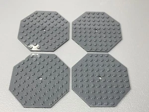 LEGO 10x10 Octagonal Modified Plate with Hole 89523 Dark Bluish Gray - NEW (x4) - Picture 1 of 4