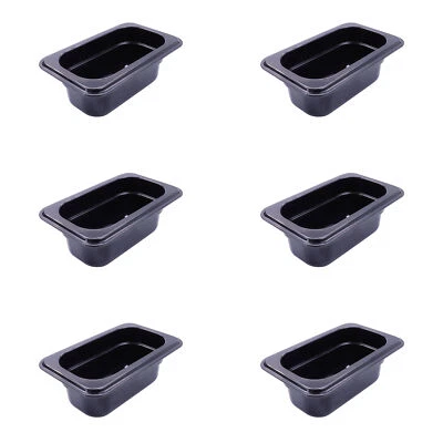 AcMax 6 Stück GN 1/9 Gastronormbehälter GN Behälter 0,6 Liter Tiefe 65 mm Kunsts