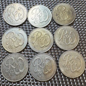 LOT 9 JETONS RUFFLER AND WALKER RW DE 6 PENCE (1306) ROYAUMES UNI - Foto 1 di 2