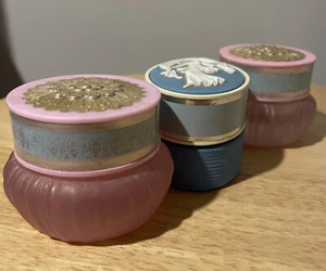 Vintage Avon Cream Sachet Jars Elusive Cameo Serenity Perfume Empty no boxes - Picture 1 of 11