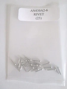 AN430A2-6 Solid Rivet 1/16 x 3/8" Aluminum Alloy Alt. MS20470A2-6 - Lot of 25 - Picture 1 of 3