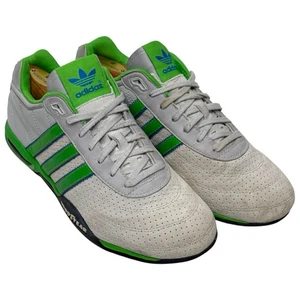 Scarpe da guida vintage Adidas TEAM Goodyear Racing grigie e verdi a righe da uomo taglia 7 - Foto 1 di 12