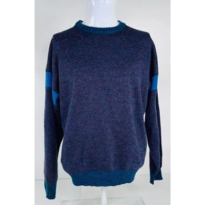 Par Four Striped Golf Sweater Vintage Crewneck Mens Blue and Red Size L - Picture 1 of 7