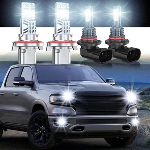 4X H13 9008 9145 LED Headlight Fog Light Bulbs for RAM 1500 2500 3500 2011-12 - Picture 1 of 24
