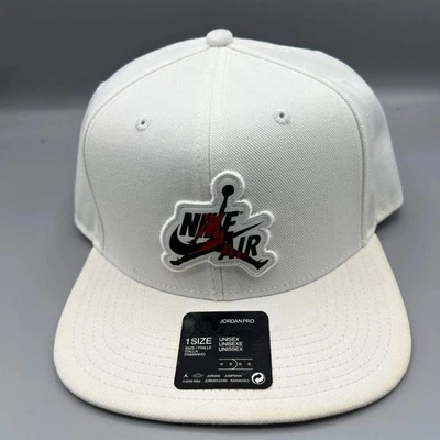 Gorra Air Jordan Pro Hombres Blanca Bordada Logo Jumpman Nike Snap Back Cap Foto 1 de 4