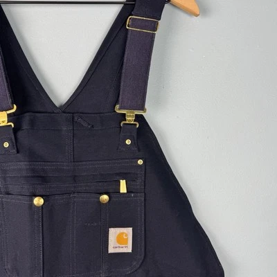 NEW Carhartt Men's 44x32 Quilt Lined Bib Overalls Double Knee Midweight Blue - Image 1 of 4