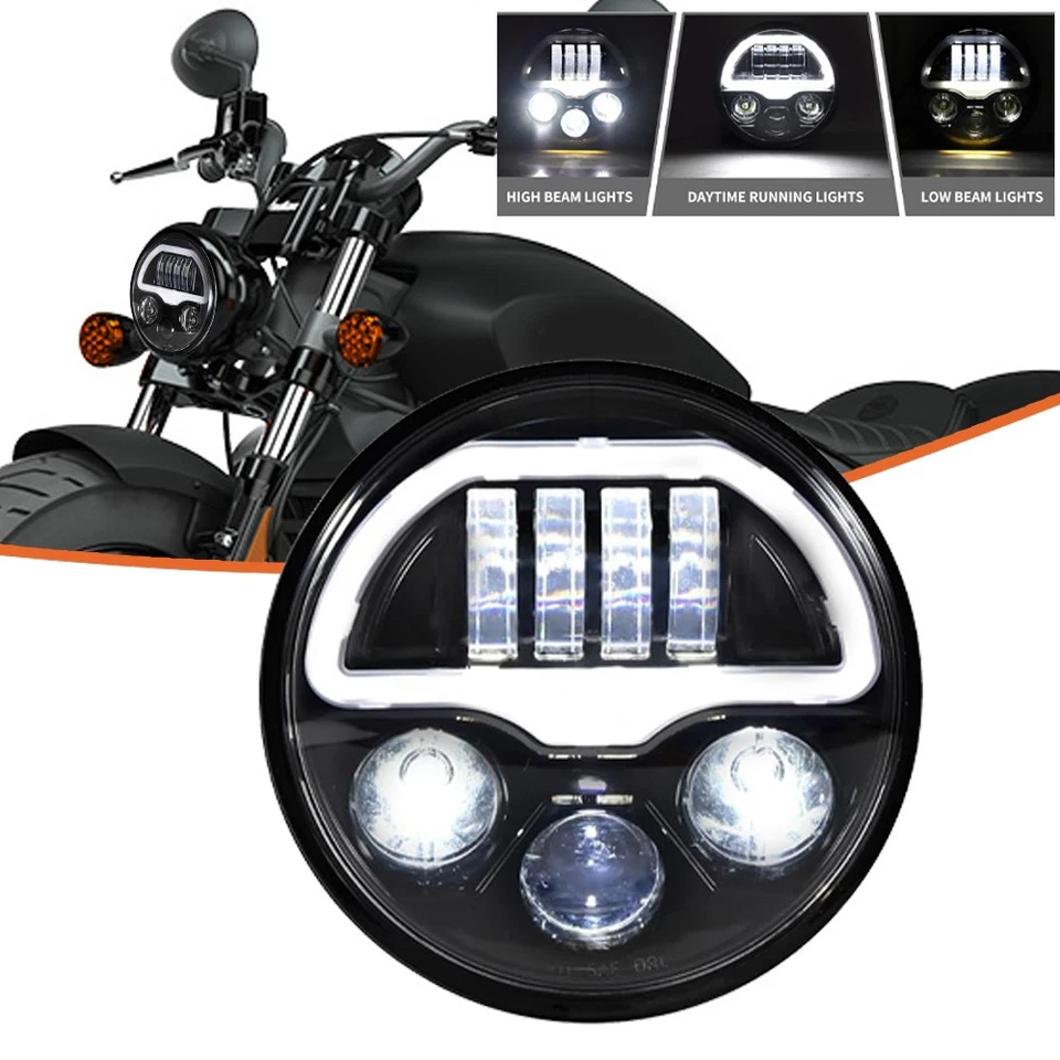 5.75" LED Headlight with Angle Eye W/DRL For TRIUMPH Scrambler 2007-2014 2015 Foto 1 de 4