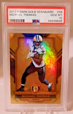 Tarjeta de fútbol americano Gold Standard 2017 - Michael Thomas/79 PSA 10 GEMA como nueva Foto 1 de 3