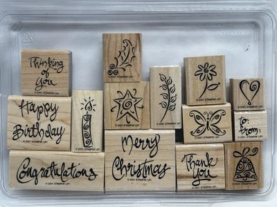 Stampin' Up! Simply Summer - Juego de sellos de goma de madera limonada bicicleta de sol ¡Nuevo! Foto 1 de 2