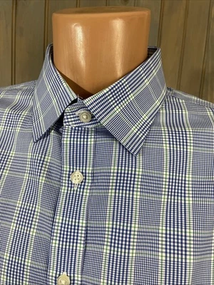 Camisa de vestir Charles Tyrwhitt para hombre calce clásico 17,5 x 36 azul a cuadros Foto 1 de 4