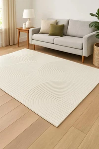 Hand-Tufted Loop Cut Pile Rug – Neutral Beig  Carpets Rug  Living Room Bed room– - Picture 1 of 3