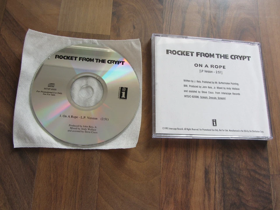 RFTC ROCKET FROM THE CRYPT On A Rope 1995 USA promo collectors CD single - Image 1 of 1