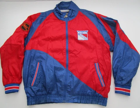 Mens Large New York Rangers Pro Player windbreaker jacket vintage Cover