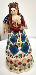 Video Figurina Jim Shore Heartwood 105170 2002 Angelo che tiene gatto 8"T - Foto 1 di 8