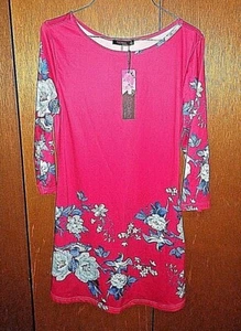 WOMENS AZALEA MAGENTA FLORAL TUNIC SIZE SMALL ~NWT - Picture 1 of 4