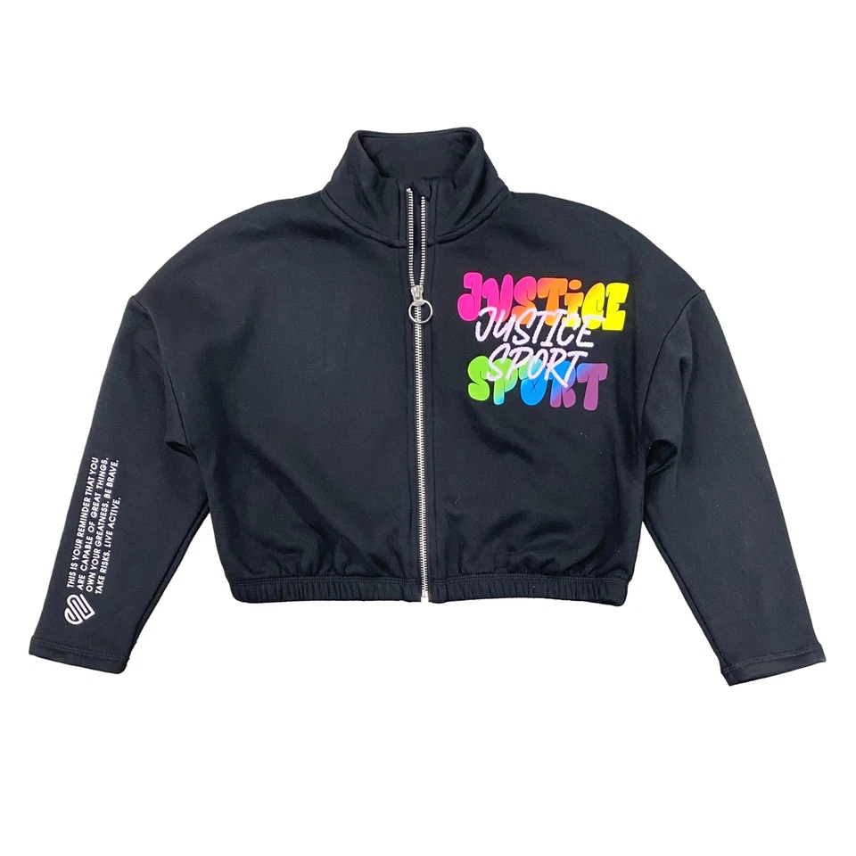 Sudadera Justice Sport Niñas Negra con Cremallera Sudadera Lentejuelas Logo Foto 1 de 1