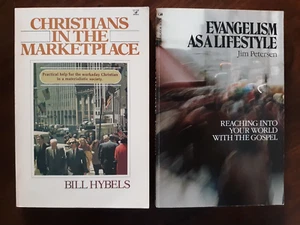 2bks-CHRISTIANS IN THE MARKETPLACE (Hybels) EVANGELISM AS A LIFESTYLE (Petersen) - Picture 1 of 19