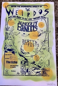 Weirdos Woolly Bandits Signed Numbered Promo Poster 2017 LA Punk Rock Orig Ltd - Picture 1 of 6