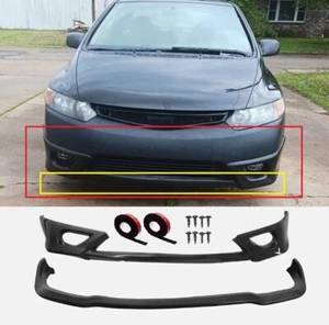 Fits 06-08 Civic 2Dr Coupe HF-P Style Upper & Lower Unpainted Front Bumper Lip - Picture 1 of 3