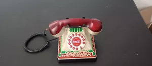 Coca-Cola Tiffany Style Light Up Stained Glass 2001 Push Button Phone - Picture 1 of 6