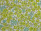 Tissu vintage ressemblant à du lin jaune aqua petites fleurs 44,5" x 2,5 yds 