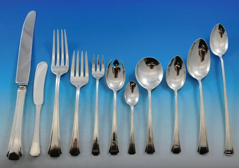 Debutante by Richard Dimes Sterling Silver Flatware Set 12 Service 147 pc Dinner Cover