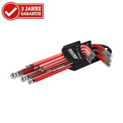 WALTER Innensechskantschlüssel 9-tlg mit Kugelkopf, gummierte Griffe, 1,5 - 10mm - Bild 1 von 4