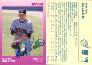 Mark Gilles Signed 1988 Star Kinston Indians #7 Card Auto AU