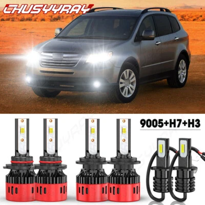 For Subaru Tribeca 2008-2014 6x LED Headlight High Low Beam Bulbs Fog Light Kit - Image 1 of 4