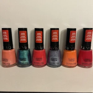 6 New Revlon Scented Nail Polish Lot Strawberry Raspberry Blueberry Mango Cherry - Picture 1 of 1