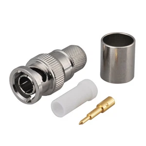 20 Pack BNC Male Crimp RF Radio Connector for LMR400 RG8 RG213 Coaxial Cable - Picture 1 of 5