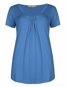 TOP ACANALADO MANGA CORTA AZUL MUJER HIGH STREET TALLAS 8,12,14,18 - Imagen 1 de 3