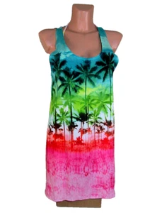 OP Size M (7-9) Swimsuit Cover Up Coverup Dress Vibrantly Colored Tropical Front - Picture 1 of 5