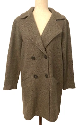 HALOGEN Wool Blend Sweater Jacket Women’s Small Double Breasted Grey Lightweight - Image 1 of 4