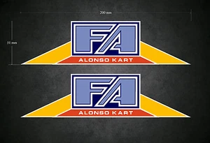 FA ALONSO Stickers/Decals - 2 x 200mm x 51mm - Printed & Laminated - Karting - Picture 1 of 1