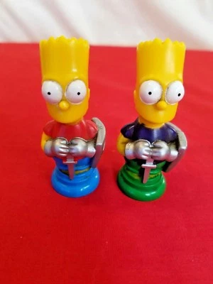 The Simpsons 1992 3D Replacement Chess Pieces Bart Pawn Lot Of 2 - Image 1 of 4