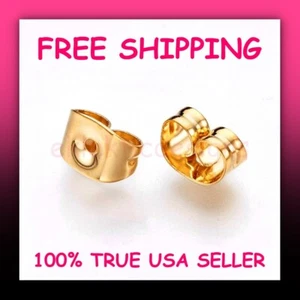 6mm x 4mm 10pcs Gold Plated 304 Stainless Steel Earring Backs Ear Nuts FREE SHIP - Picture 1 of 5