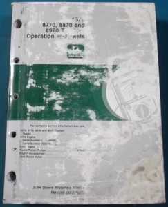 JOHN DEERE 8570 8770 8870 8970 TRACTOR TECHNICAL SERVICE OP TEST MANUAL TM1550 - Picture 1 of 3