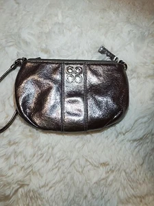 Coach Wristlet Metallic Pewter -Silver/ Rosy/Purple Finish**See Description** - Picture 1 of 24