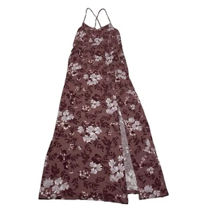 American Eagle Purple Floral Sleeveless Spaghetti Strap Maxi Dress Women’s Sz S - Picture 1 of 6
