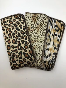 Leopard-Cheetah-Animal Print-Buy a New 3 Pack of "Soft" Slip-In Eyeglasse Cases - Picture 1 of 8
