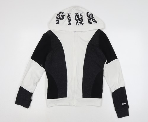 UNDERCOVER Felpa con cappuccio e zip intera Victoria's Secret donna cotone bianco taglia XS