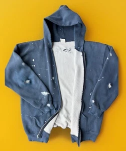 Sudadera con capucha forrada térmicamente con agujeros/paINt Splats años 90 TRASHED. USA.grande  - Imagen 1 de 8