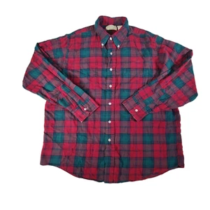 Vintage LL Bean Hemd Herren Large rot grün kariert Holzfäller Flanell 90er * - Bild 1 von 9