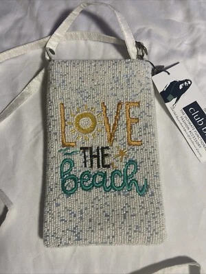 BOLSA DE BAMBU TRADING MÃO FRISADA LOVE THE BEACH CLUB CELULAR TIRACOLO PULSEIRA - Imagem 1 de 4